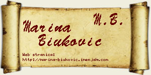 Marina Biuković vizit kartica